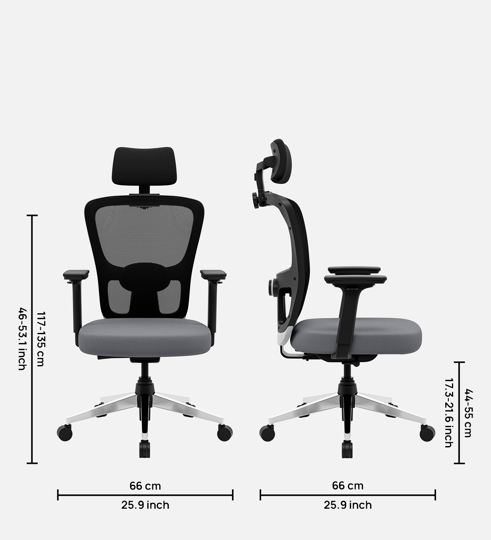 Ergonomic Office Chair in Grey – Mid Back Comfortable Work Chair | Swani Furniture - Image 3