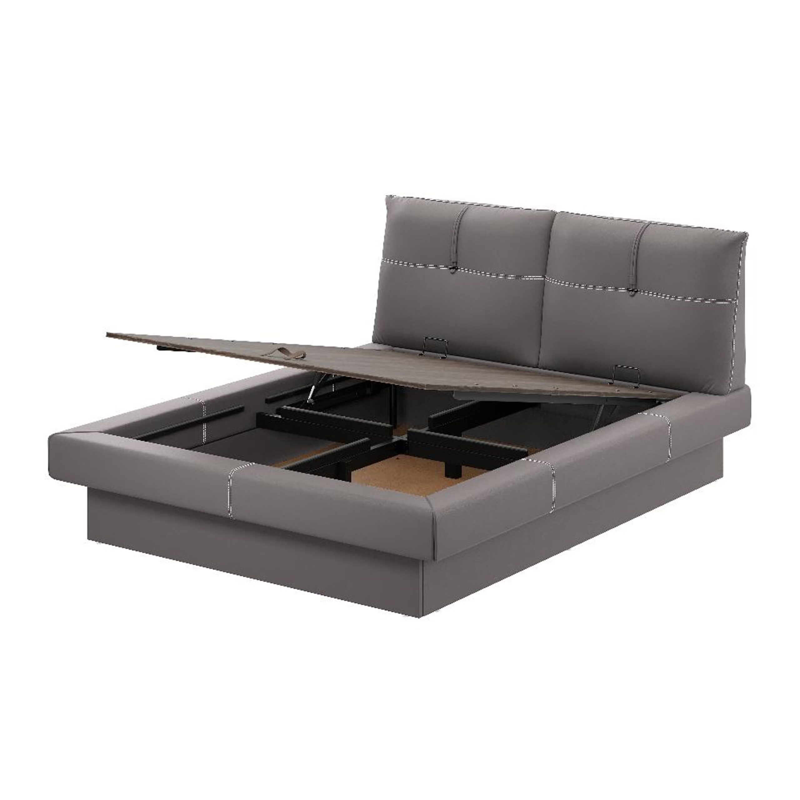 Swani Furniture Queen Size Hydraulic Storage Bed with Premium Upholstered Design – Modern Space-Saving Bed - Image 5
