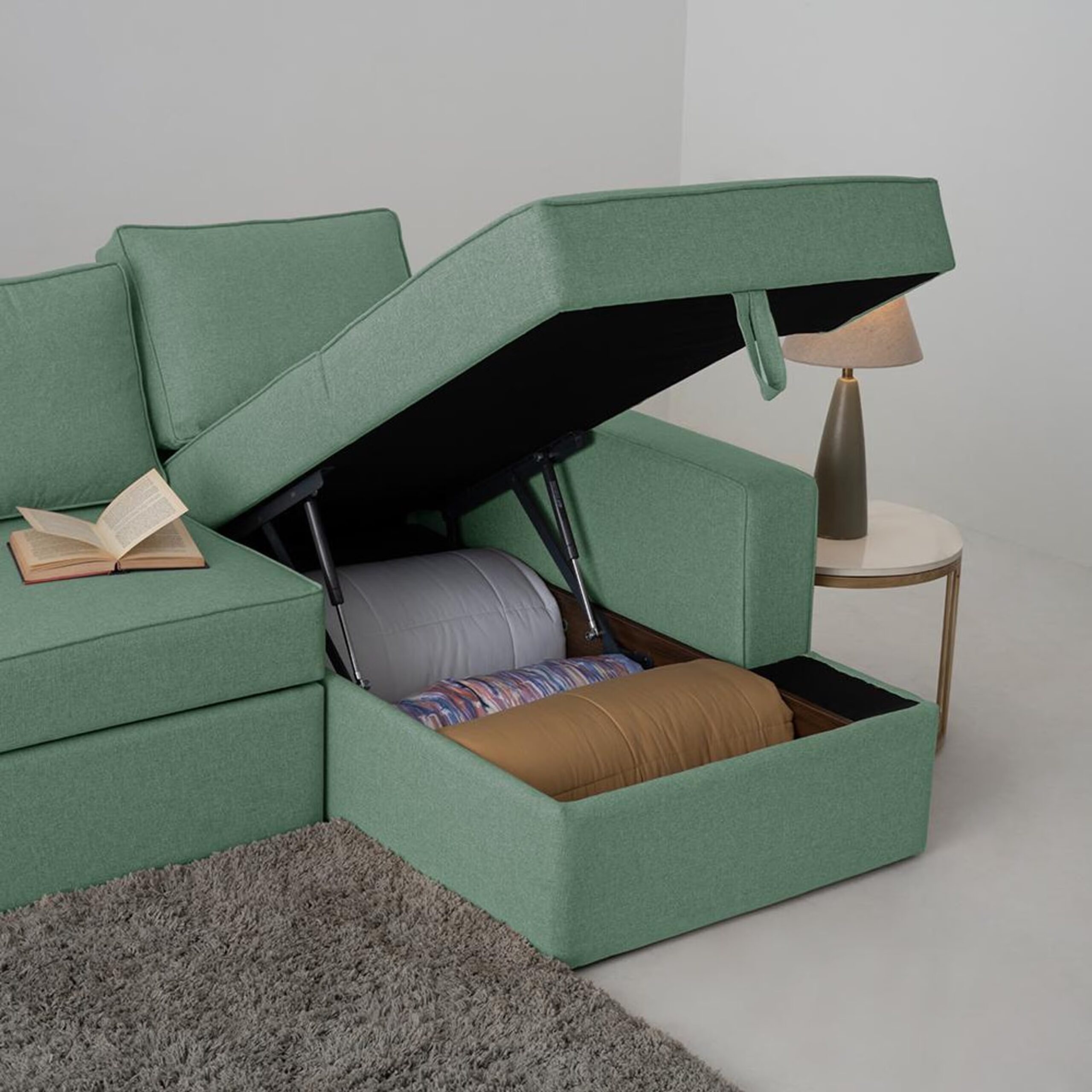 Swani Napper Storage L Shape Sofa Set – 3 Seater with Right Side Chaise - Image 2