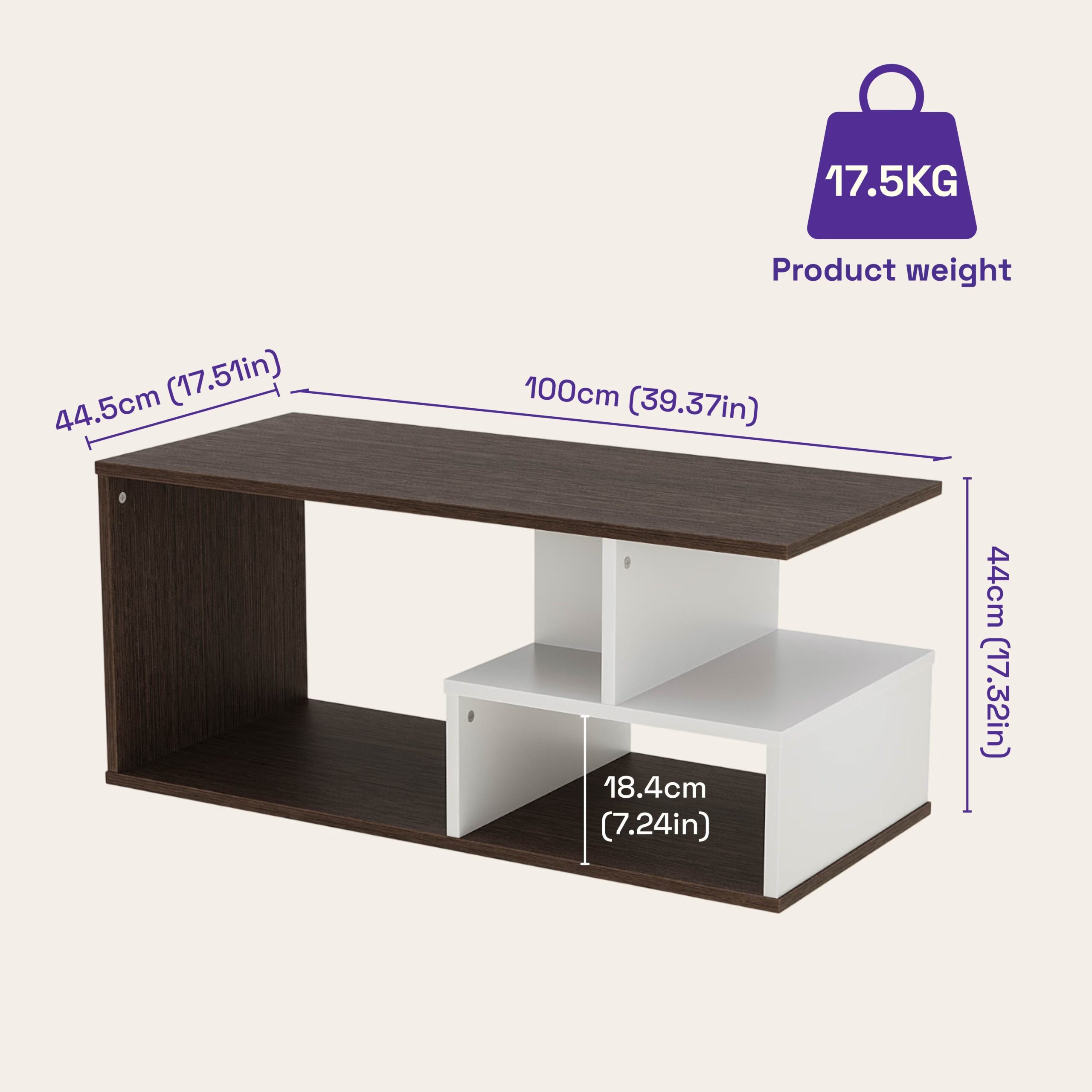 Swani Furniture Tazza Coffee Table – Wenge Finish, Engineered Wood - Image 2