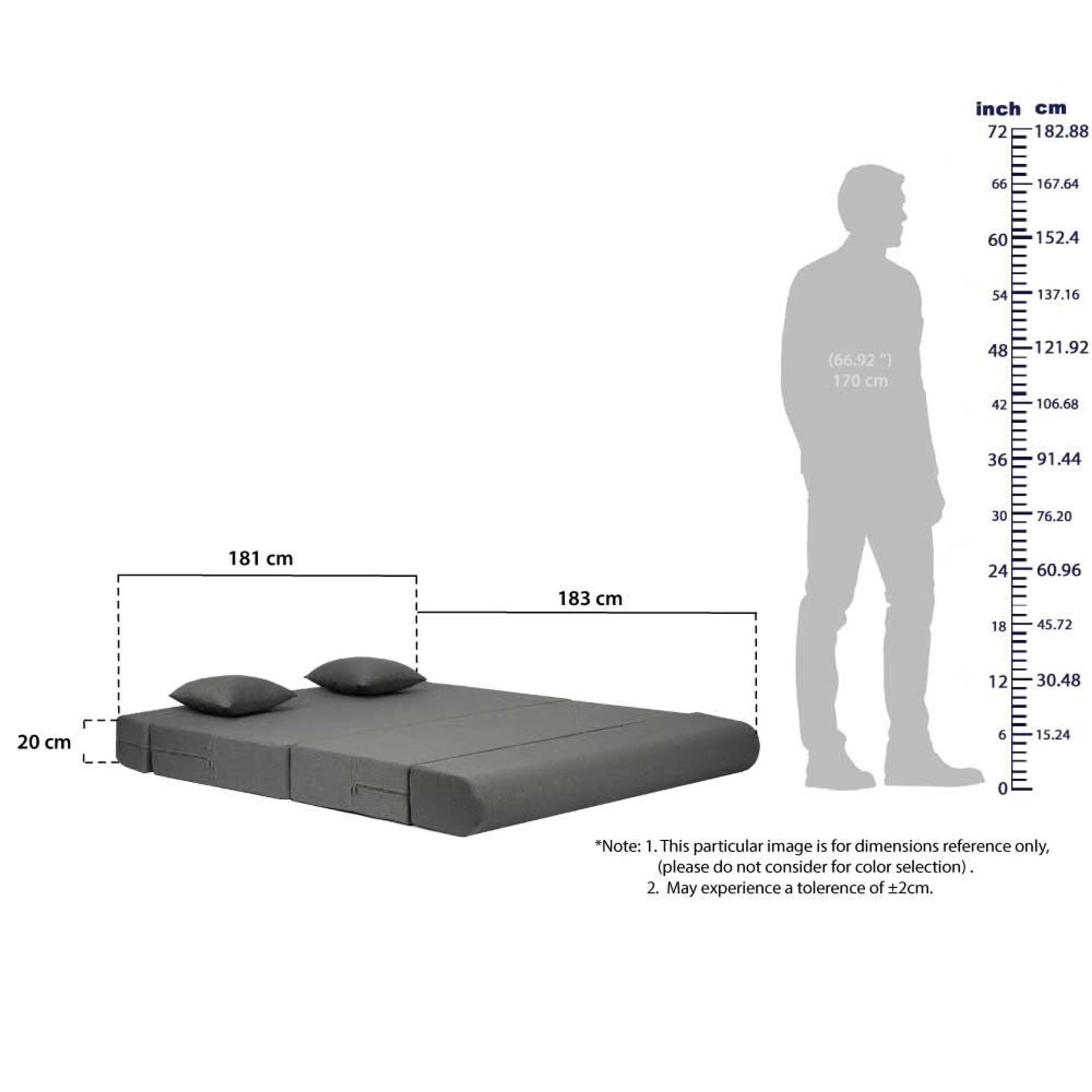 Swani Flipper Sofa Cum Bed – 3 Seater Convertible Sofa Bed in Omega Blue - Image 2